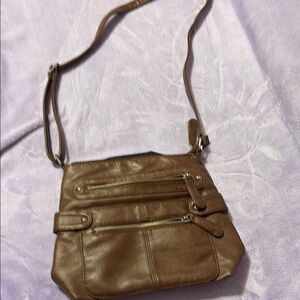 Medium Brown Leather Crossbody Bag with Adjustable Strap